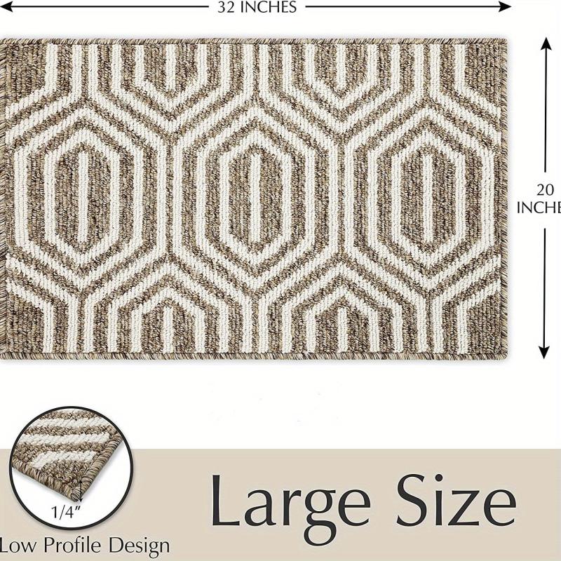 Striped Non Slip Fluffy Throw Floor Mat