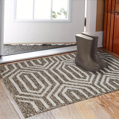 Striped Non Slip Fluffy Throw Floor Mat