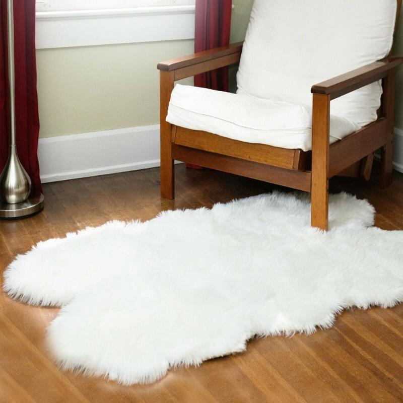 Ultra Soft Animal Fur Area Rug Indoor Carpet Non Slip Mat