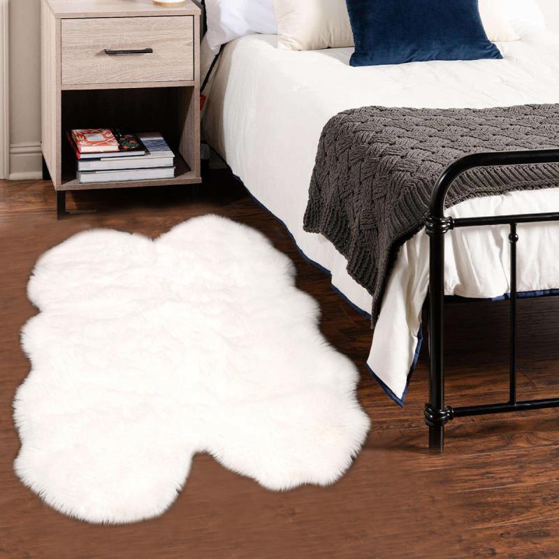 Ultra Soft Animal Fur Area Rug Indoor Carpet Non Slip Mat