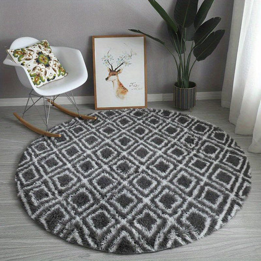 Round Fuzzy Tie-dyed Fluffy Shag Rug