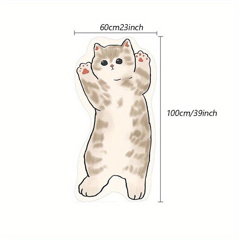 Cartoon Cat Bedside Carpet Plush Mats for Kids Bedroom and Home Decoration