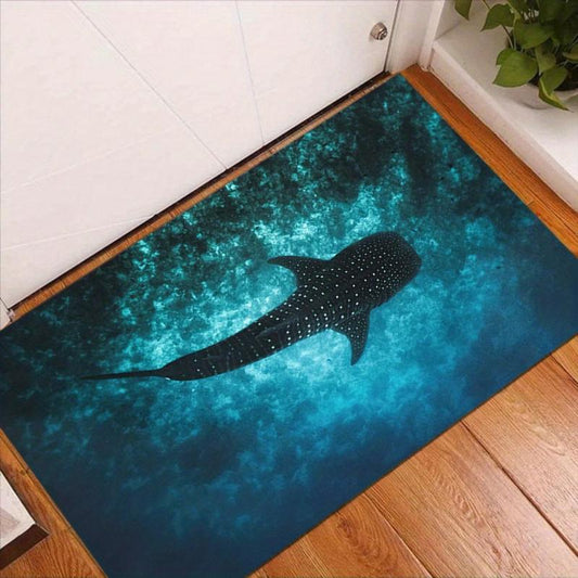 Ocean Whale Shark Pattern Area Rug Machine Washable Anti-slip Carpet