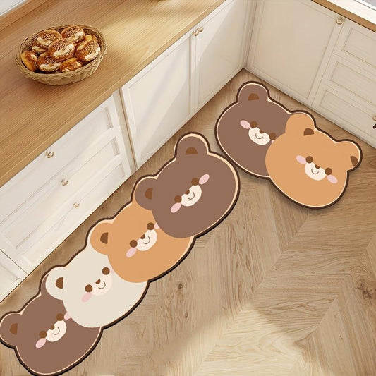 Bear Non-Slip Floor Mat Absorbent Bath Rug Anti-Skid Shower Carpet