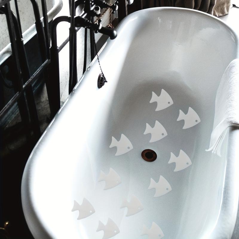 10pcs Fish Shaped Non-slip Shower Tread Stickers