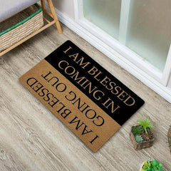 Funny I AM Blessed Doormat with Rubber Backing