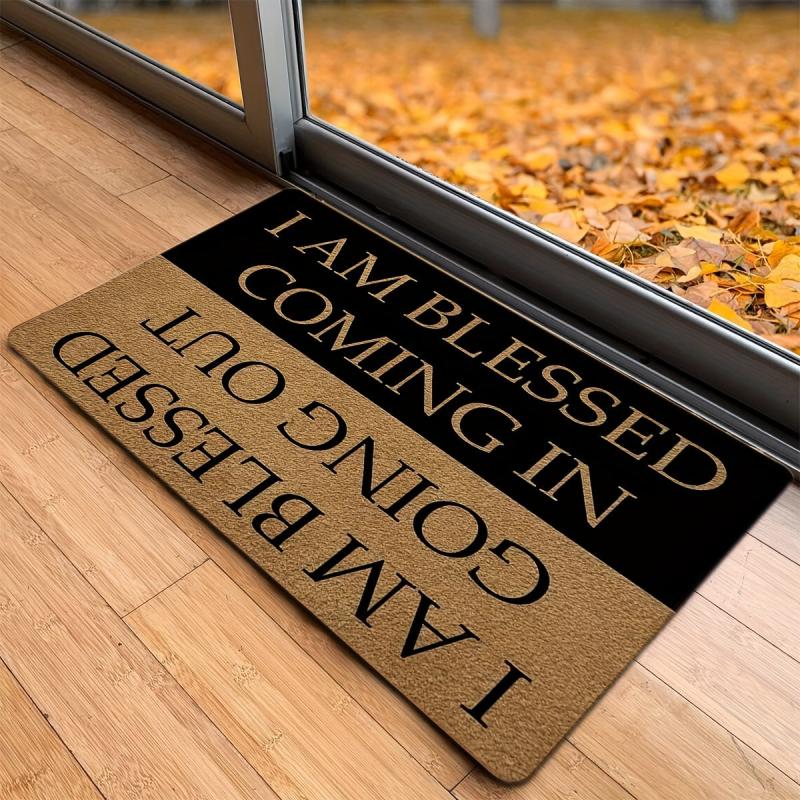 Funny I AM Blessed Doormat with Rubber Backing