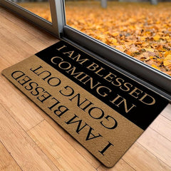 Funny I AM Blessed Doormat with Rubber Backing
