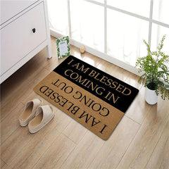 Funny I AM Blessed Doormat with Rubber Backing