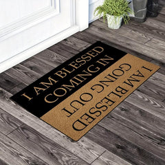 Funny I AM Blessed Doormat with Rubber Backing