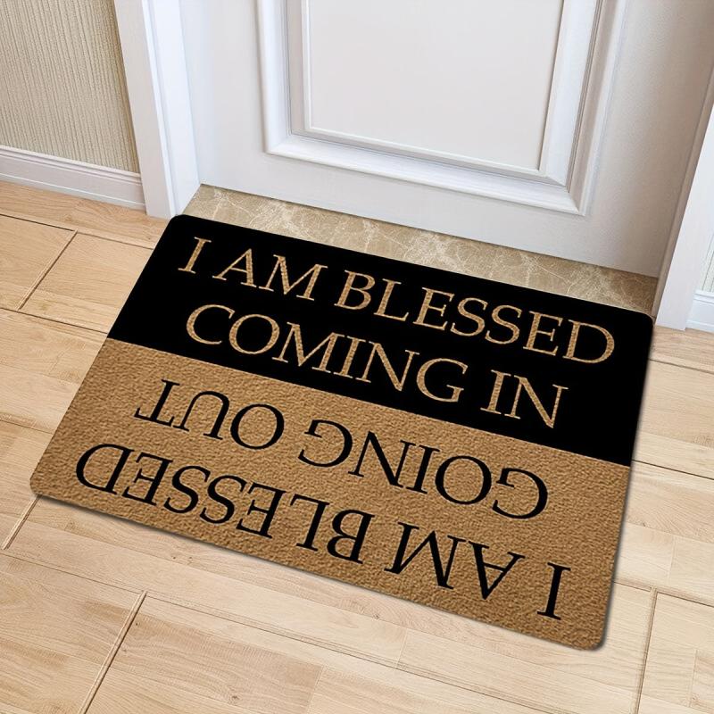 Funny I AM Blessed Doormat with Rubber Backing