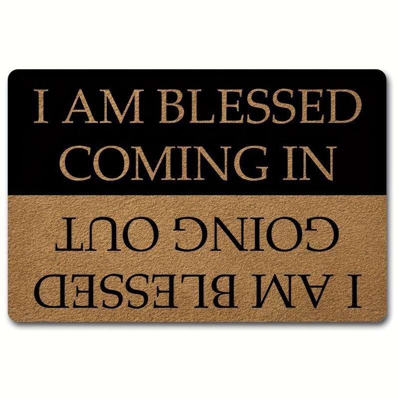 Funny I AM Blessed Doormat with Rubber Backing