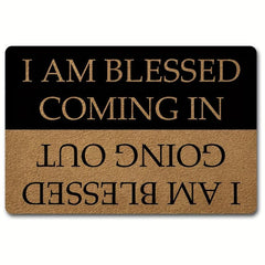 Funny I AM Blessed Doormat with Rubber Backing