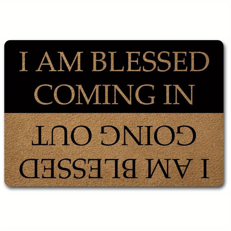 Funny I AM Blessed Doormat with Rubber Backing