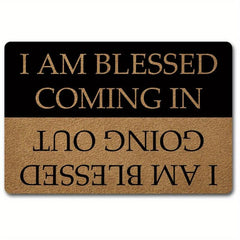 Funny I AM Blessed Doormat with Rubber Backing
