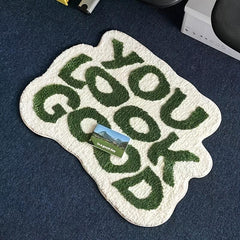 Soft Plush You Look Good Door Mat for Living Room, Bedroom