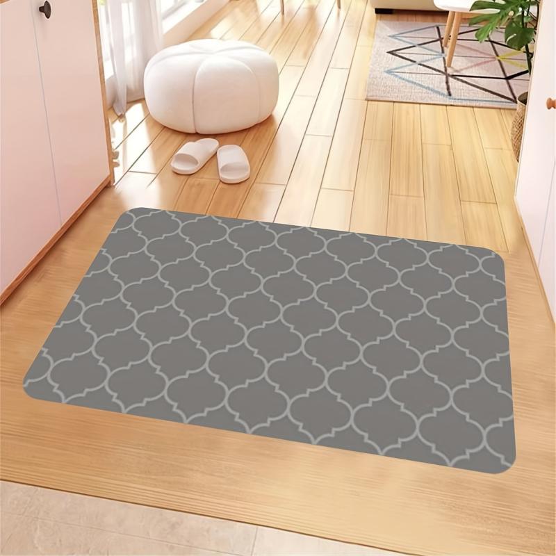 Soft Moroccan Kitchen Mat Anti Slip Polyester Carpet Absorbent Bath Mat
