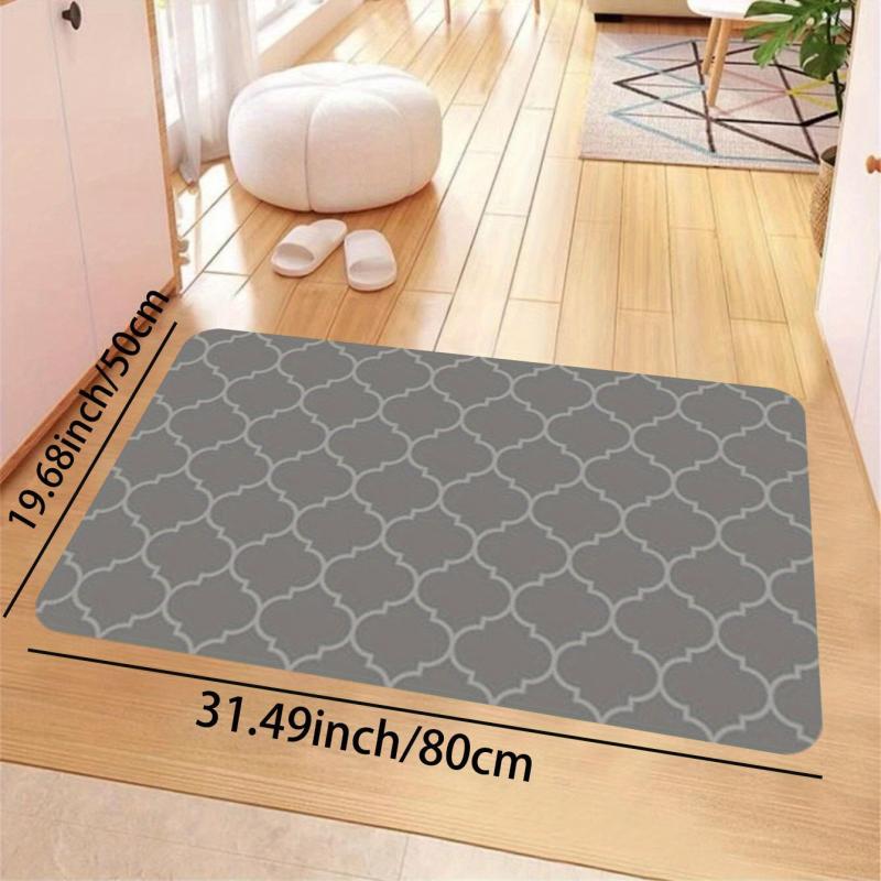Soft Moroccan Kitchen Mat Anti Slip Polyester Carpet Absorbent Bath Mat
