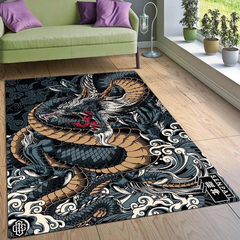 Halloween Dragon Art Print Area Rug Non Slip Washable Mat Home Decor