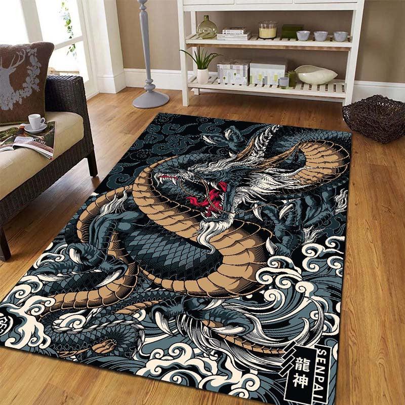 Halloween Dragon Art Print Area Rug Non Slip Washable Mat Home Decor