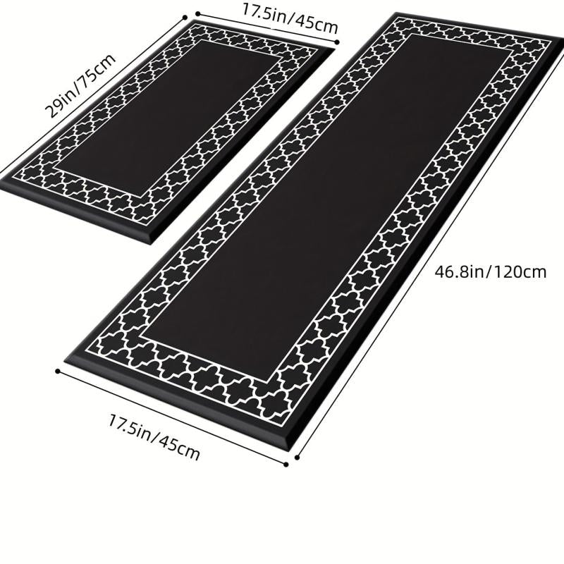 2pcs Anti Fatigue Kitchen Rug Set Non Slip Waterproof Mats Comfort Standing Mat