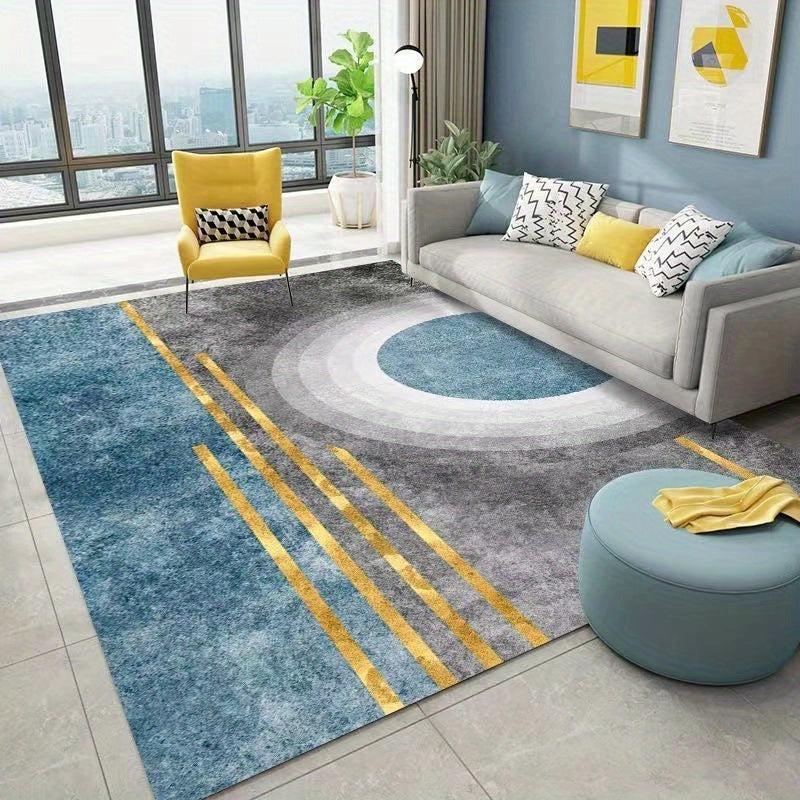 Abstract Geometric Pattern Indoor Mat Crystal Velvet Area Rug