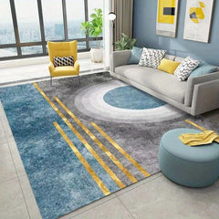 Abstract Geometric Pattern Indoor Mat Crystal Velvet Area Rug