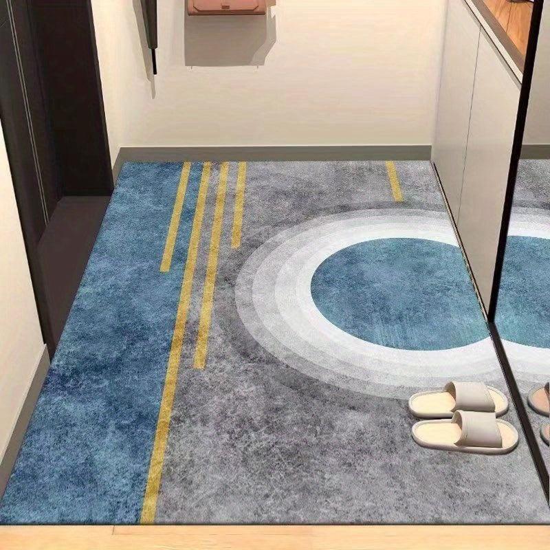 Abstract Geometric Pattern Indoor Mat Crystal Velvet Area Rug