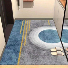 Abstract Geometric Pattern Indoor Mat Crystal Velvet Area Rug