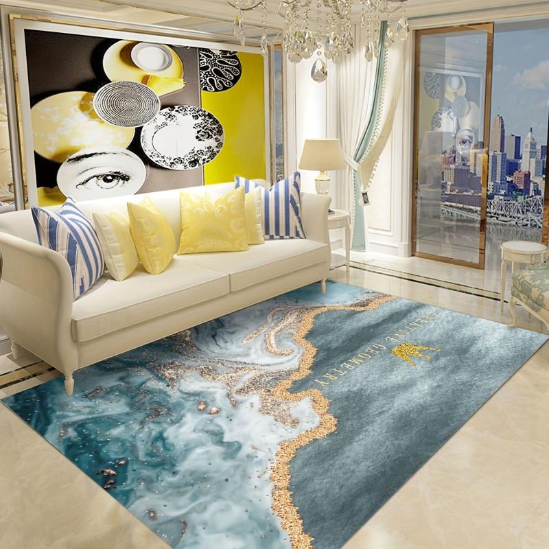 Abstract Geometric Pattern Indoor Mat Crystal Velvet Area Rug