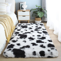 Furry Floor Mat Modern Area Rug Non Slip Shaggy Multicolor Indoor Carpet