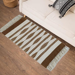 Modern Geometric Tassel Floor Mat Soft and Durable for Living Room and Bedroom