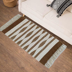 Modern Geometric Tassel Floor Mat Soft and Durable for Living Room and Bedroom