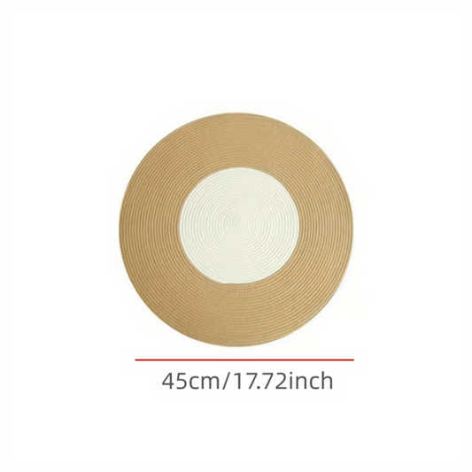 Nordic Circular Floor Mat Home Decor for Living Room - Round Natural Flax