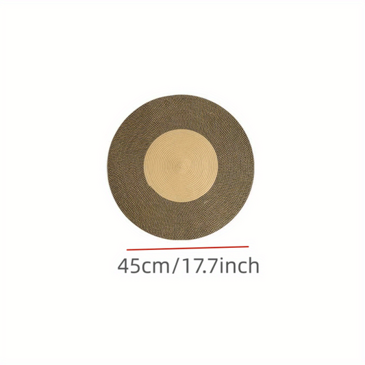 Nordic Circular Floor Mat Home Decor for Living Room - Round Natural Flax