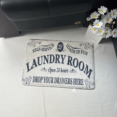 Non Slip 3D Printed Laundry Bath Rug Machine Washable Bathroom Mat