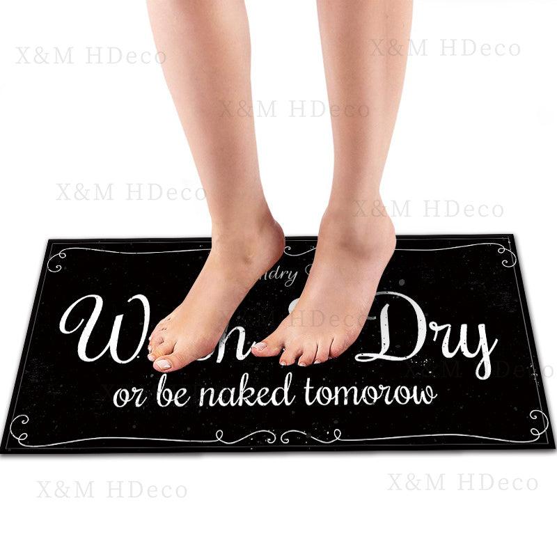 Non Slip 3D Printed Laundry Bath Rug Machine Washable Bathroom Mat