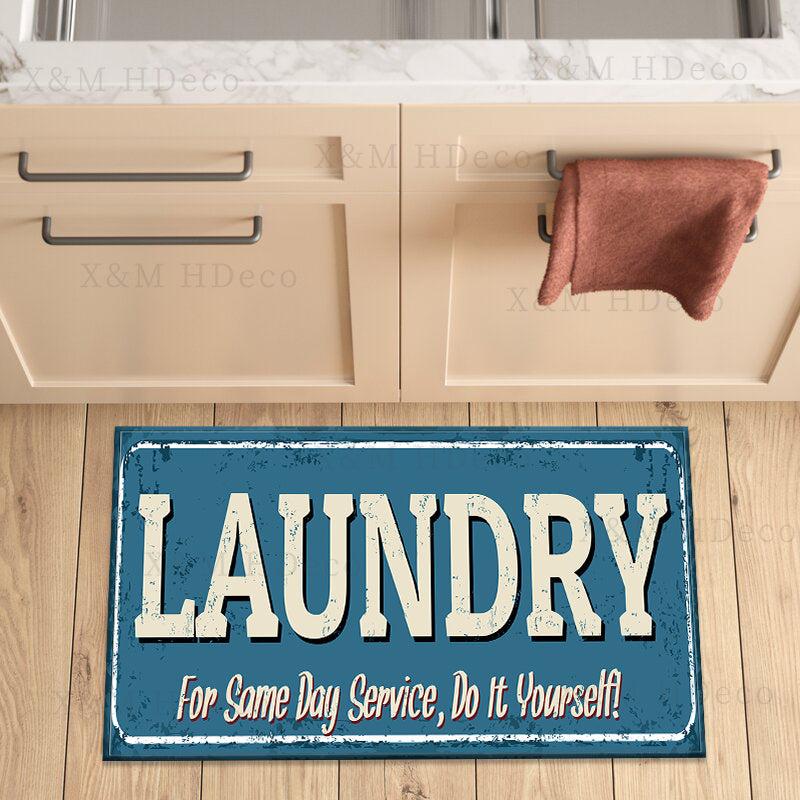 Non Slip 3D Printed Laundry Bath Rug Machine Washable Bathroom Mat