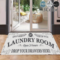 Non Slip 3D Printed Laundry Bath Rug Machine Washable Bathroom Mat