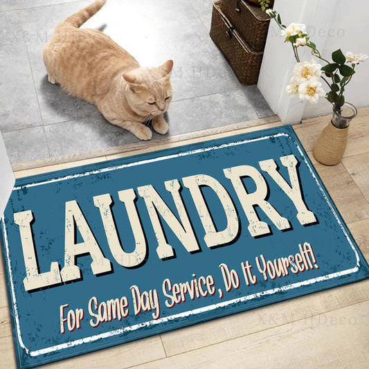 Non Slip 3D Printed Laundry Bath Rug Machine Washable Bathroom Mat