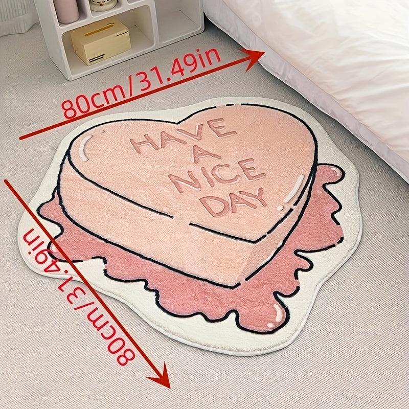 Pink Heart-shaped Floor Mat - Anti Slip Girls Carpets