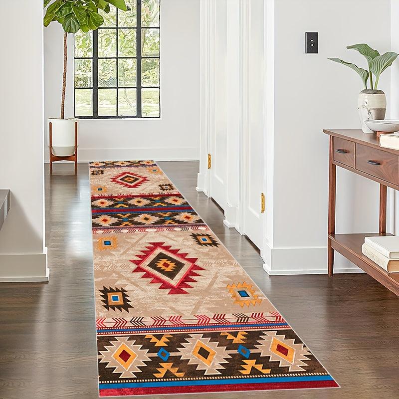 Vintage Moroccan Runner Rugs Faux Wool Soft Laundry Room Rug Long Hallway Rug