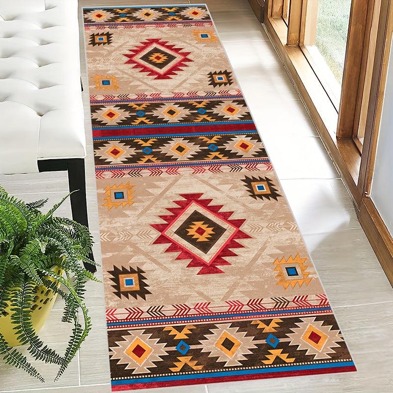Vintage Moroccan Runner Rugs Faux Wool Soft Laundry Room Rug Long Hallway Rug
