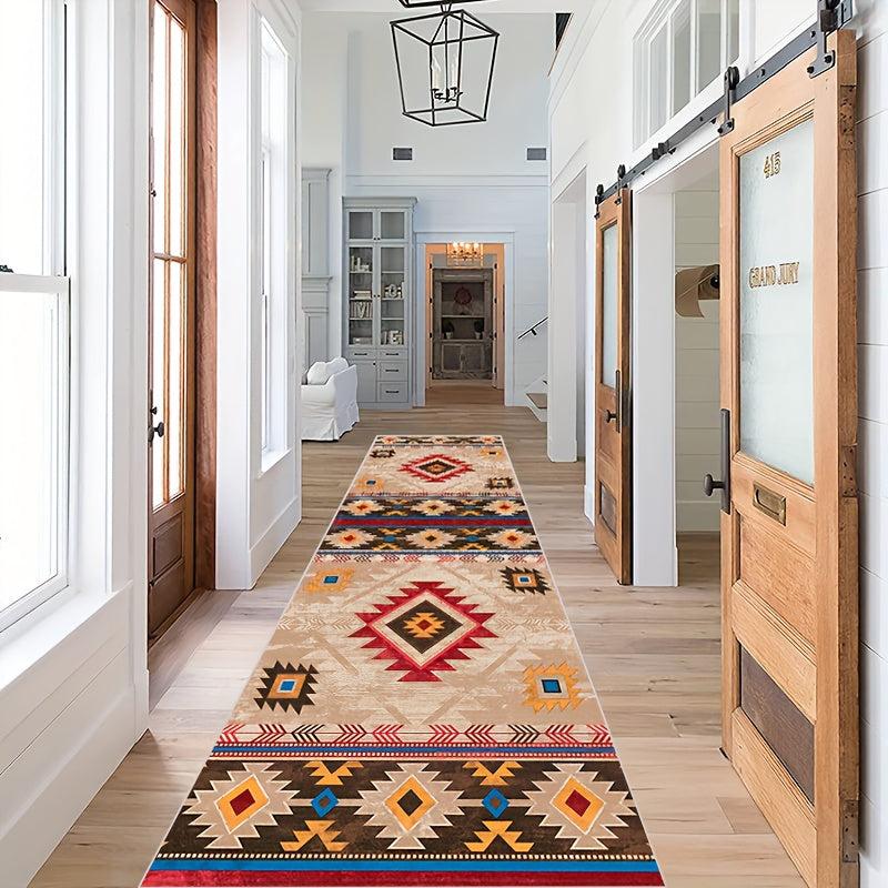 Vintage Moroccan Runner Rugs Faux Wool Soft Laundry Room Rug Long Hallway Rug