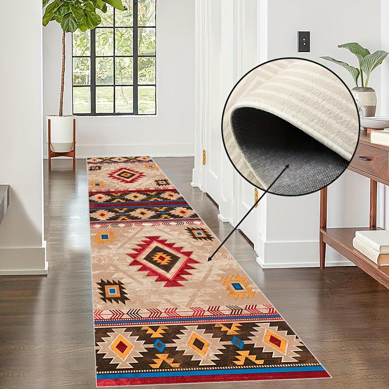 Vintage Moroccan Runner Rugs Faux Wool Soft Laundry Room Rug Long Hallway Rug