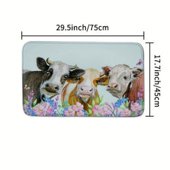 Farmhouse Cow Bathroom Rug Ultra Soft Non Slip Quick Dry & Absorbent