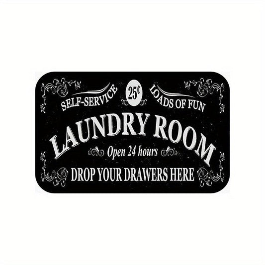 Vintage Laundry Foam Mats Non Slip Anti Fatigue Runners for Bathroom