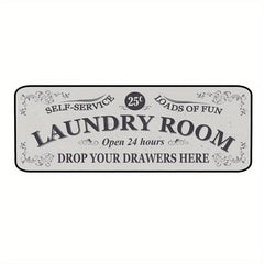Vintage Laundry Foam Mats Non Slip Anti Fatigue Runners for Bathroom