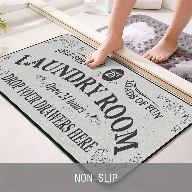 Vintage Laundry Foam Mats Non Slip Anti Fatigue Runners for Bathroom