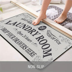 Vintage Laundry Foam Mats Non Slip Anti Fatigue Runners for Bathroom